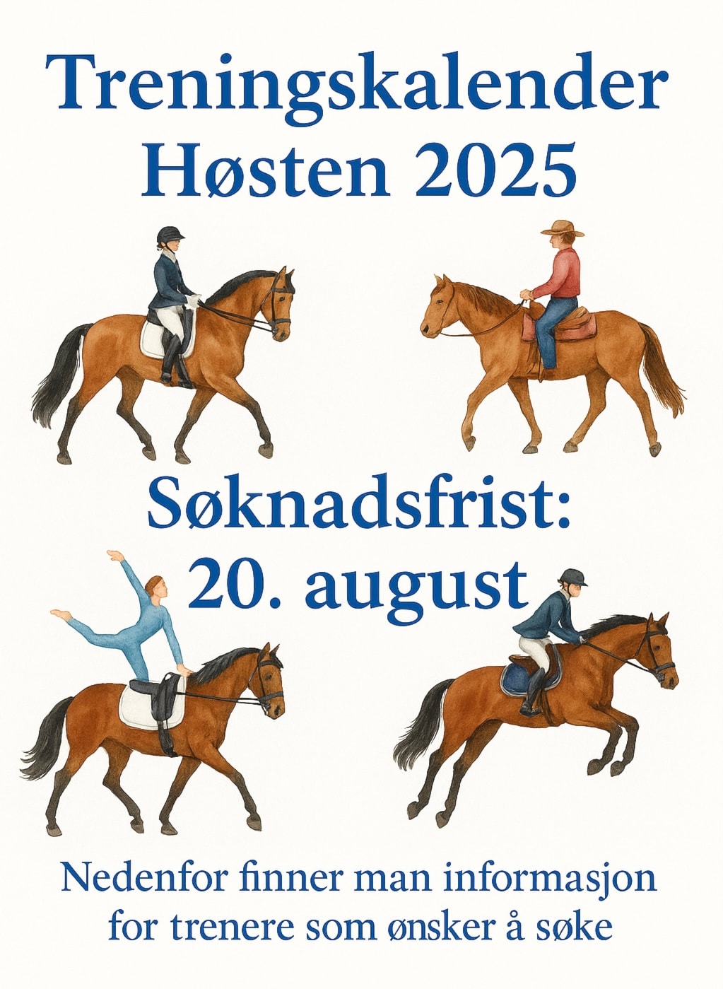 Treningskalender høsten 2025